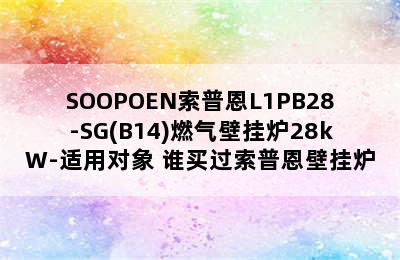 SOOPOEN索普恩L1PB28-SG(B14)燃气壁挂炉28kW-适用对象 谁买过索普恩壁挂炉